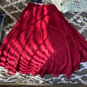 Short Long Beautiful Burgundy Skirt